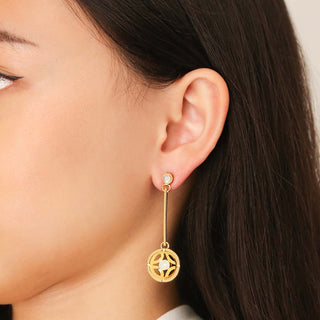 Jalan Besar Drop Earrings - Gold Vermeil - Moonstone