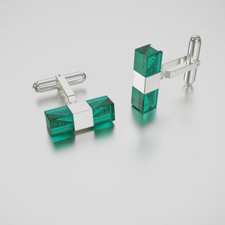 Hoi An Cufflinks - Rainforest Green