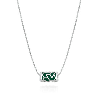 Iskandar Love Letter Pendant - Emerald Green - Sterling Silver