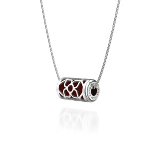 Lotus Love Letter Pendant - Mangosteen Red - Sterling Silver