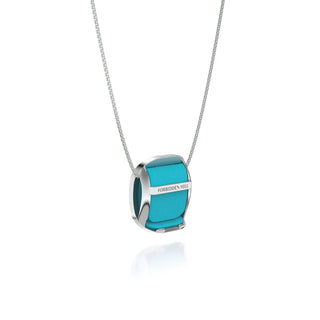 Kawung Pendant - Turquoise Blue - Sterling Silver