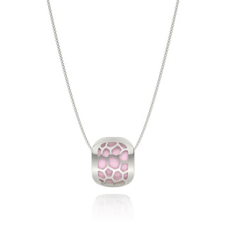 Hexagon Coral Pendant - Frangipani Pink - Sterling Silver