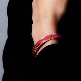 Edge Bangle - Firecracker Red - Sterling Silver