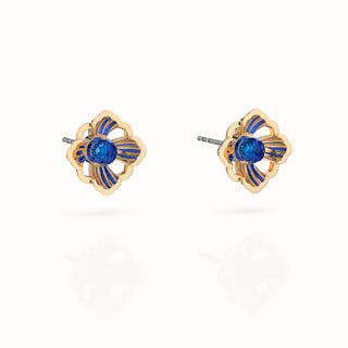 Forbidden Spring Small Stud Earrings - Gold Vermeil - Sapphire