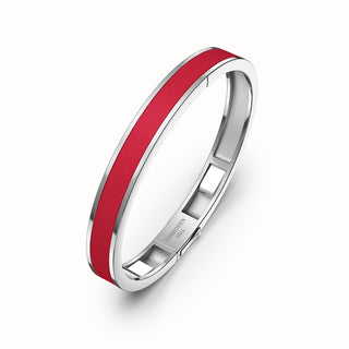Edge Bangle - Firecracker Red - Sterling Silver
