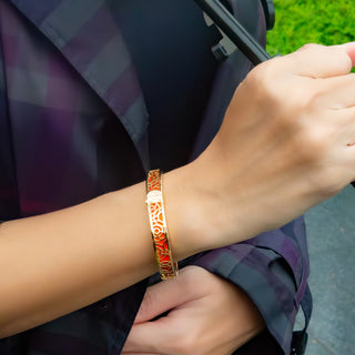 Majestic Ruby Monsoon Ripples - Extra Slim Bangle Gold