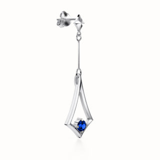 BKK Star Drop Earrings - Blue Spinel - Sterling Silver