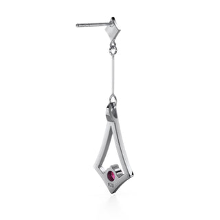BKK Star Drop Earrings - Pink Sapphire - Sterling Silver