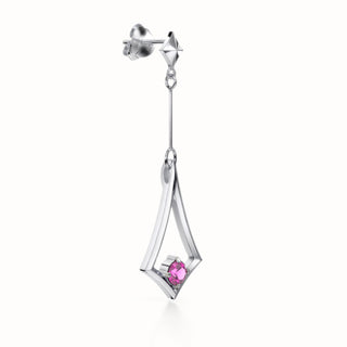 BKK Star Drop Earrings - Pink Sapphire - Sterling Silver