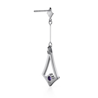 BKK Star Drop Earrings - Purple  Sapphire - Sterling Silver