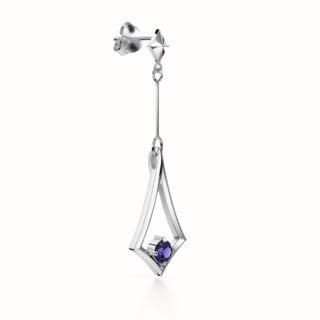 BKK Star Drop Earrings - Purple  Sapphire - Sterling Silver