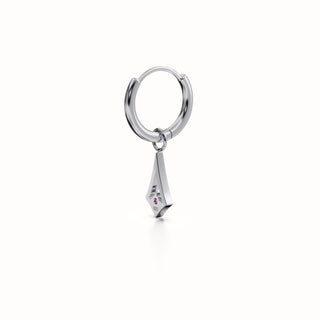 BKK Star Huggies -  Pink Sapphire - Sterling Silver