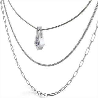 BKK Star Pendant -  Purple  Sapphire - Chain Set - Sterling Silver