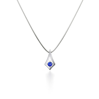 BKK Star  Pendant -  Blue Spinel - Snake Chain - Sterling Silver