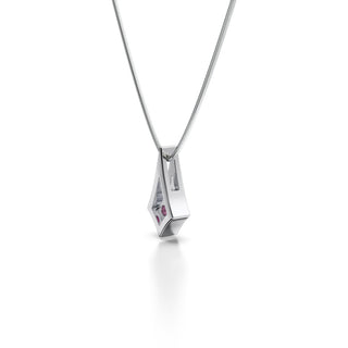 BKK Star Pendant -  Pink Sapphire - Snake Chain - Sterling Silver