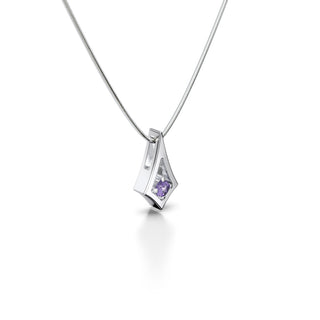 BKK Star Pendant -  Purple  Sapphire - Snake Chain - Sterling Silver