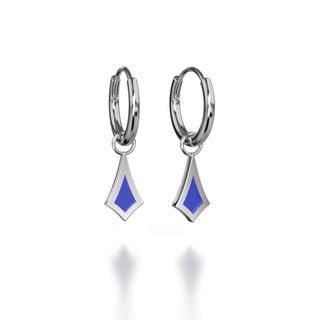 BKK Star Huggies -  Blue Resin - Sterling Silver