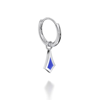 BKK Star Huggies -  Blue Resin - Sterling Silver