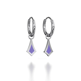 BKK Star Huggies -  Mauve  Resin - Sterling Silver