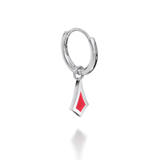 BKK Star Huggies -  Red Resin - Sterling Silver