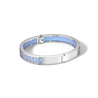 Gazebo Blue Hexagon Coral - Extra Slim Bangle Rhodium