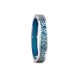 Peacock Green Monsoon Ripples - Extra Slim Bangle Rhodium