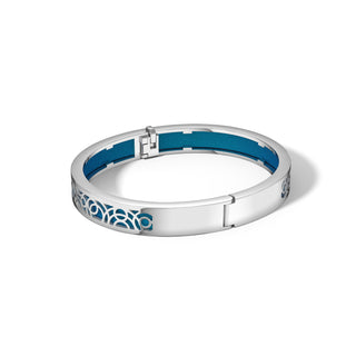 Peacock Green Monsoon Ripples - Extra Slim Bangle Rhodium