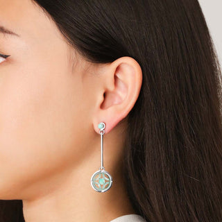 Jalan Besar Drop Earrings - Sterling Silver - Amazonite