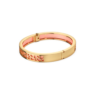 Crossandra Orange Hexagon Coral - Extra Slim Bangle Gold