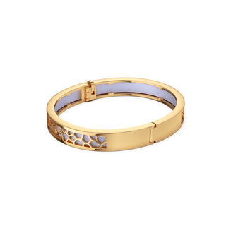 Shophouse Mauve Hexagon Coral - Extra Slim Bangle Gold