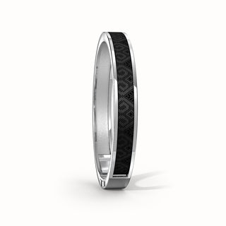 Edge Bangle - Obsidian Black - Sterling Silver