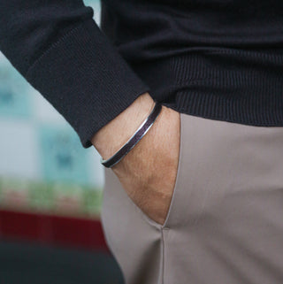Edge Bangle - Kopi-O Brown - Sterling Silver