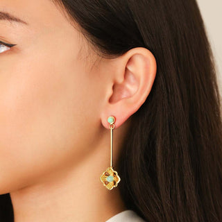 Forbidden Spring Drop Earrings - Gold Vermeil - Amazonite