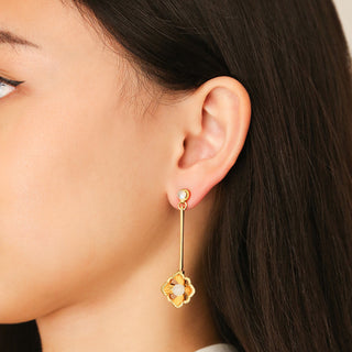Forbidden Spring Drop Earrings - Gold Vermeil - Moonstone