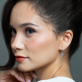 BKK Star Huggies -  Mauve  Resin - Sterling Silver