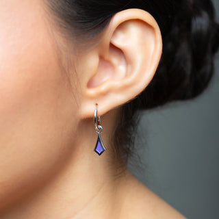 BKK Star Huggies -  Mauve  Resin - Sterling Silver