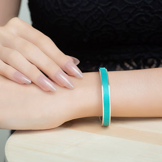 Edge Bangle - Shophouse Teal - Sterling Silver