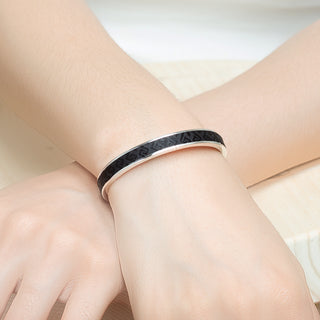Edge Bangle - Obsidian Black - Sterling Silver