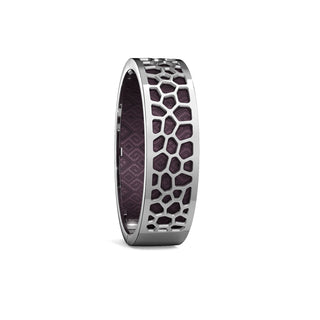Hexagon Coral Bangle - Kopi-O Brown - Rhodium