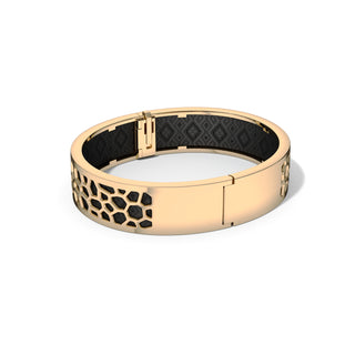 Hexagon Coral Bangle - Obsidian Black - Gold
