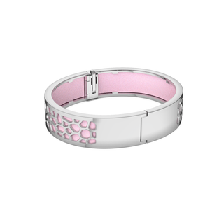 Hexagon Coral Bangle - Frangipani Pink - Rhodium