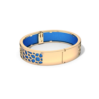 Hexagon Coral Bangle - Celestial Blue - Gold