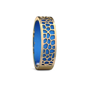 Hexagon Coral Bangle - Celestial Blue - Gold