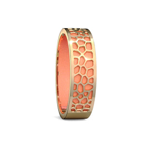 Hexagon Coral Bangle - Crossandra Orange - Gold