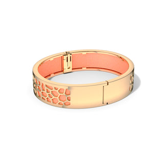 Hexagon Coral Bangle - Crossandra Orange - Gold