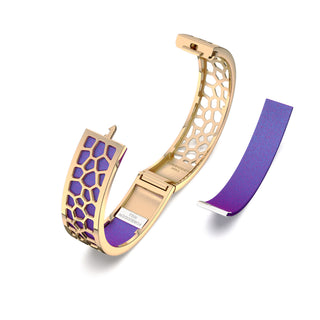 Hexagon Coral Bangle - Dawn Mauve - Gold