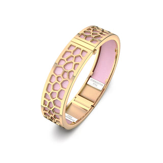 Hexagon Coral Bangle - Frangipani Pink - Gold