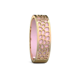 Hexagon Coral Bangle - Frangipani Pink - Gold