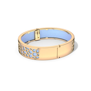 Hexagon Coral Bangle - Gazebo Blue - Gold
