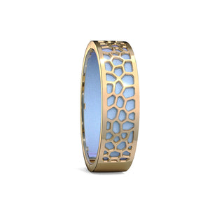 Hexagon Coral Bangle - Gazebo Blue - Gold